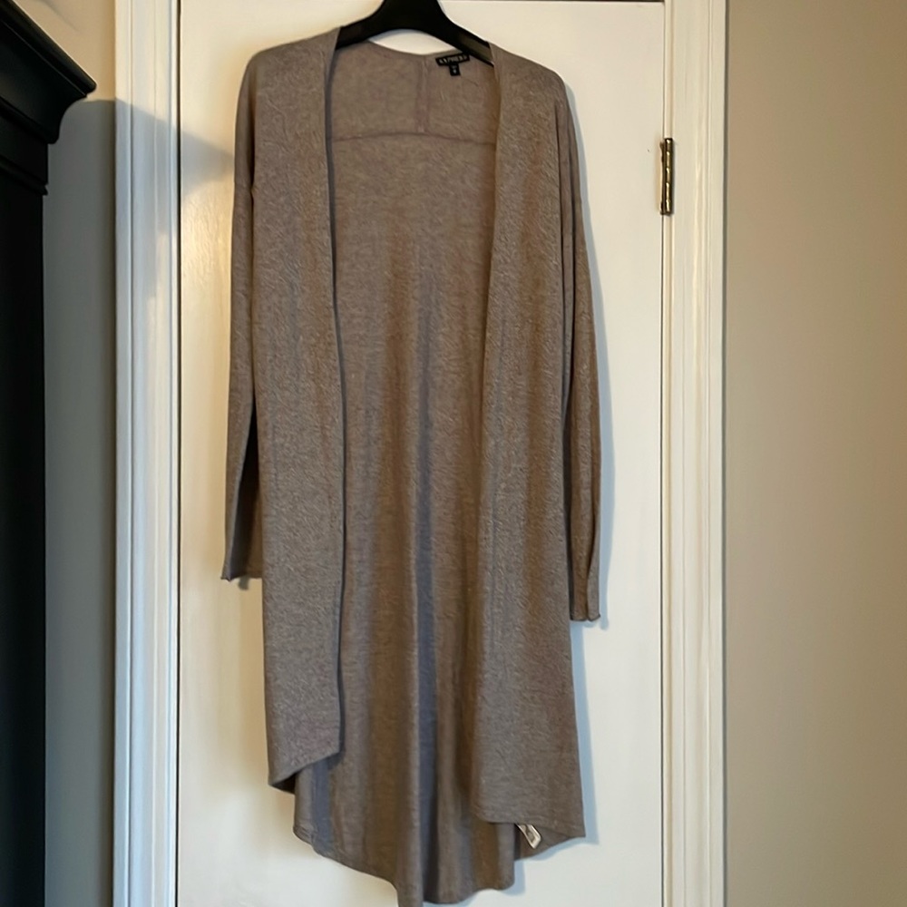 Express Heather Tan Duster Cardigan XS